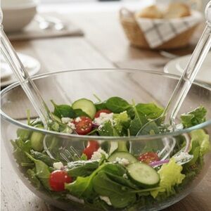 Crystal accents 2 piece clear acrylic salad server NIB